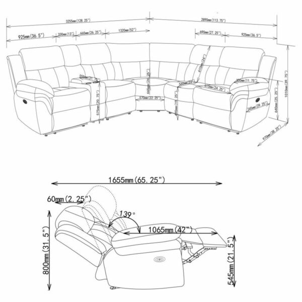 Bahrain - Modular Reclining Sectional Sofa - Image 17