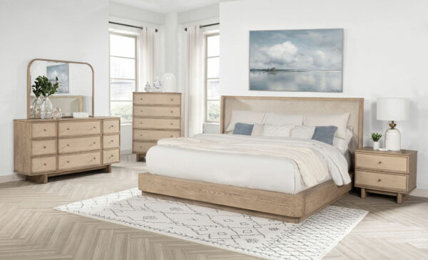 Kailani - 49" California King Wingback Bed - Beige Oak - Image 8