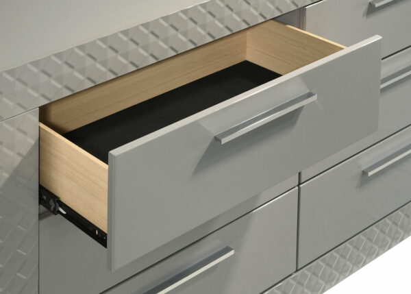 Ives - 6-Drawer Dresser Cabinet - Gray High Gloss - Image 5