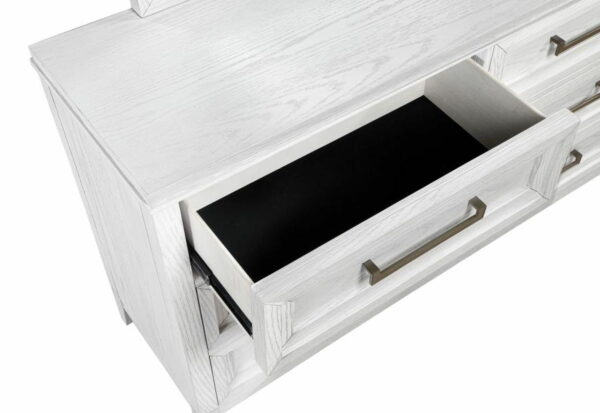 Marielle - 6-Drawer Dresser With Mirror - Distressed White - Image 12