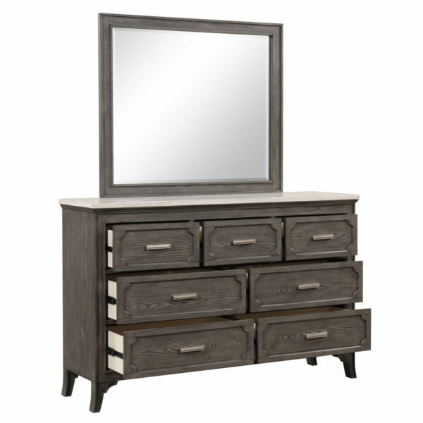 Lisbon - 2 Piece Dresser & Mirror Set - Gray - Image 4