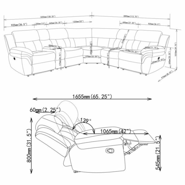 Bahrain - Modular Reclining Sectional Sofa - Image 27