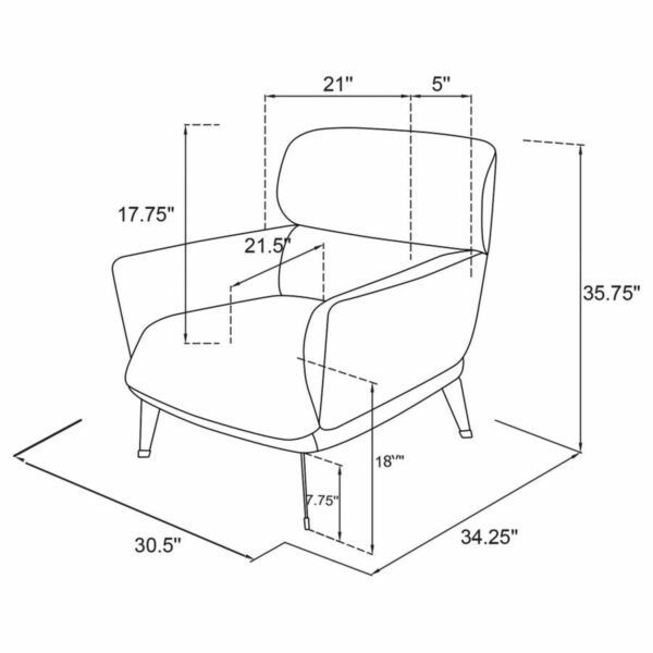 Andrea - Upholstered Crecent Arm Accent Chair - Image 25