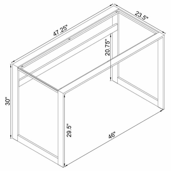 Hartford - Glass Top Writing Desk - Chrome - Image 9