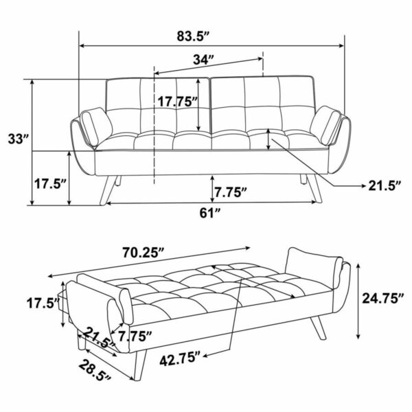 Caufield - Upholstered Convertible Sofa Bed - Image 18