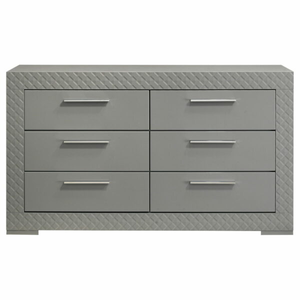 Ives - 6-Drawer Dresser Cabinet - Gray High Gloss - Image 10