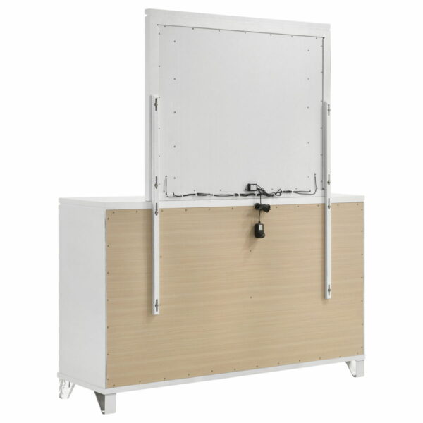 Marmore - 9-Drawer Dresser And LED Mirror - White - Image 10