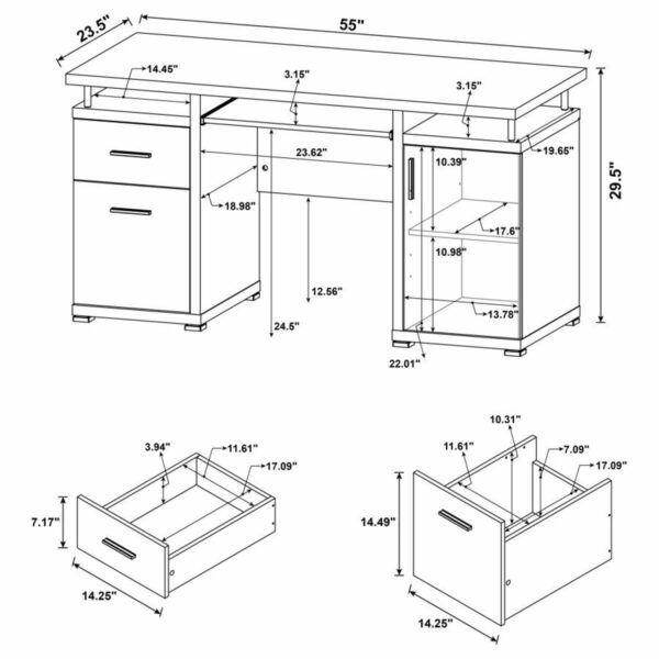 Tracy - 2-Drawer Office Computer Desk - Image 4
