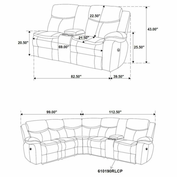 Sycamore - Upholstered Power Reclining Sectional Sofa - Image 16