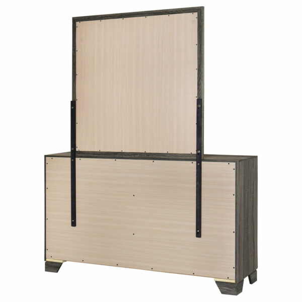 Wright - 6-Drawer Dresser And Mirror - Brown Oak - Image 9