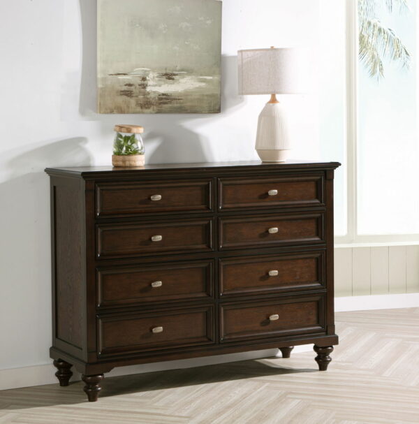 Andover - 8-Drawer Dresser Cabinet - Dark Oak - Image 10