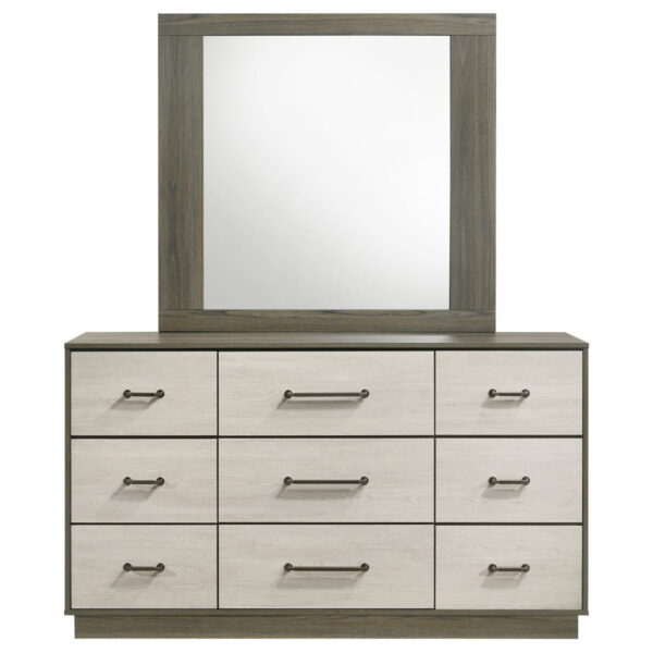 Fenwick - 9-Drawer Dresser With Mirror - Gray Oak - Image 4