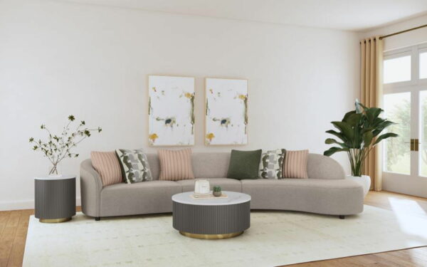 Fayette - Upholstered Armless Chair - Greige - Image 9