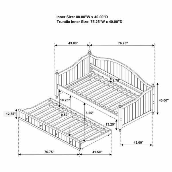 Julie Ann - Arched Back Day Bed With Trundle - Image 3