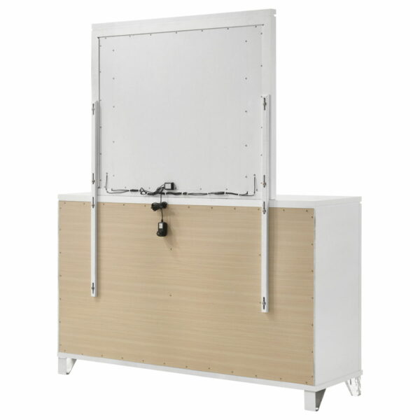 Marmore - 9-Drawer Dresser And LED Mirror - White - Image 4