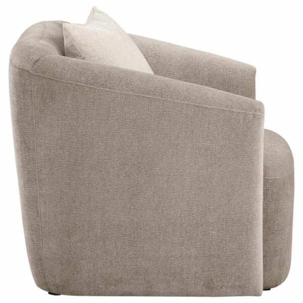 Townsend - Chenille Upholstered Rolled Arm Chair - Latte - Image 7