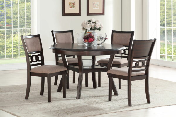 Gia - 3 Piece Dining Set (Counter Drop Leaf Table & 2 Chairs) - Cherry - Fabric - Image 10