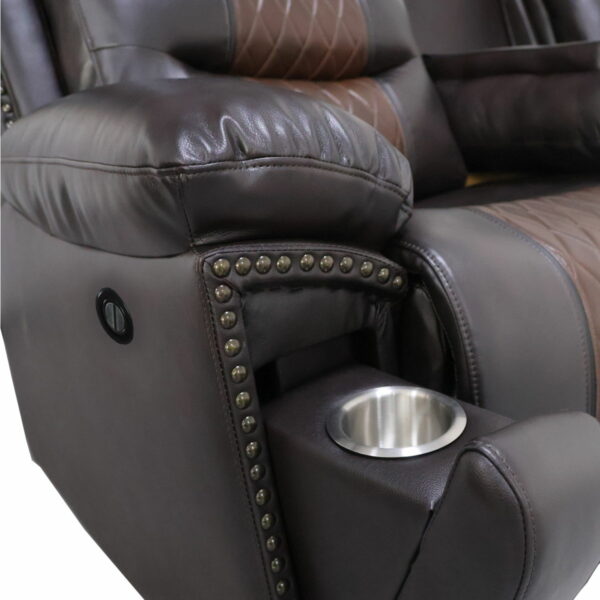 Nikko - Glider Recliner With Power Footrest - Brown - Image 7