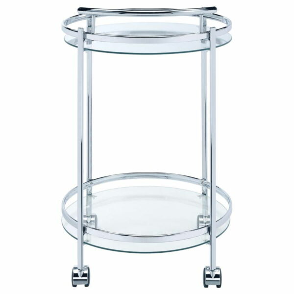 Chrissy - Round Glass Shelf Metal Bar Cart - Image 9