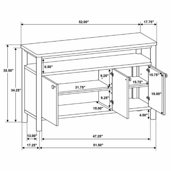 Crestmore - Dining Cabinet Sideboard Buffet - Walnut - Image 9
