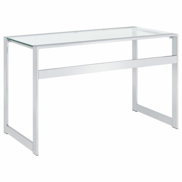 Hartford - Glass Top Writing Desk - Chrome - Image 10