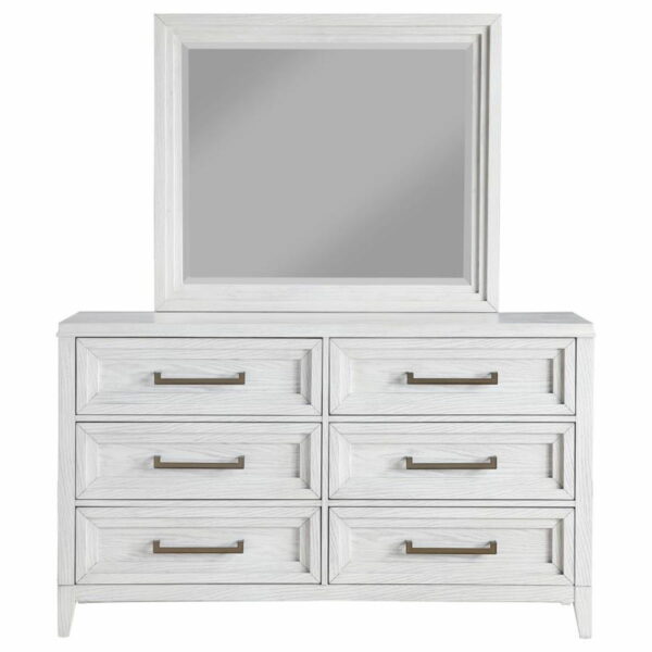 Marielle - 6-Drawer Dresser With Mirror - Distressed White - Image 8
