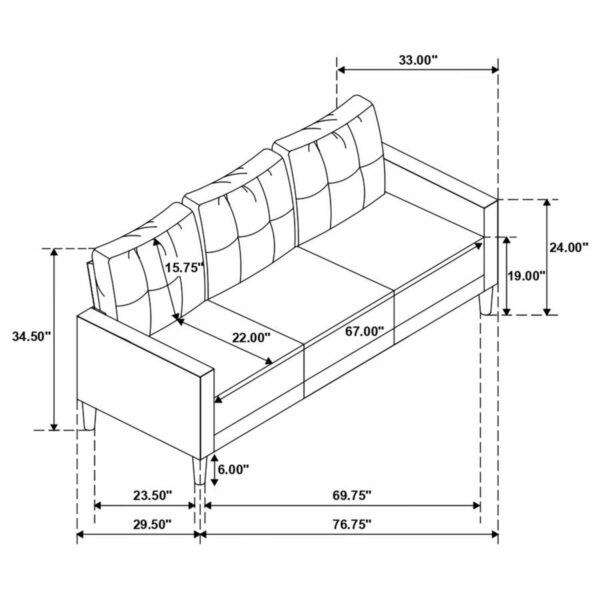 Bowen - Upholstered Track Arm Tufted Sofa - Image 6