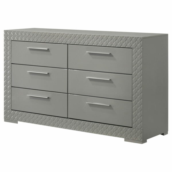 Ives - 6-Drawer Dresser Cabinet - Gray High Gloss - Image 13