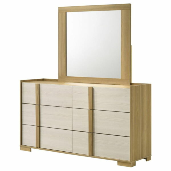 Hyland - 6-Drawer Dresser With Mirror - Natural - Image 4