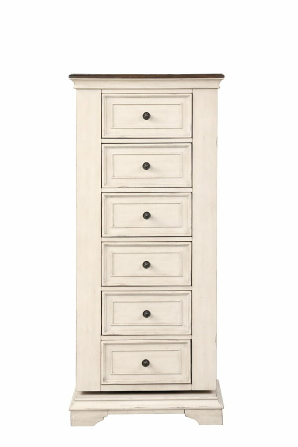 Anastasia - Lingerie Swivel Chest With Mirror - Antique White - Image 3