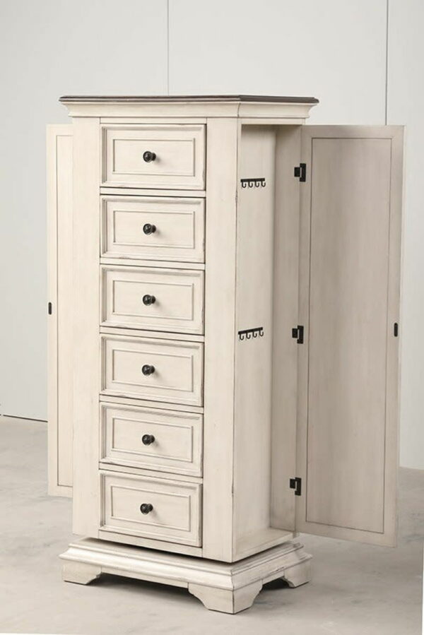 Anastasia - Lingerie Swivel Chest With Mirror - Antique White - Image 2