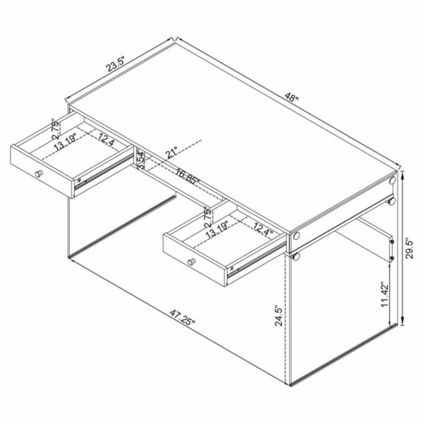 Dobrev - 2-Drawer Writing Desk - Image 4