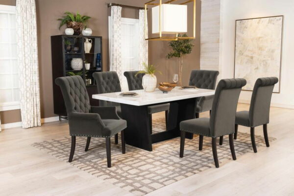 Sherry - Rectangular Marble Top Dining Table Set - Image 15
