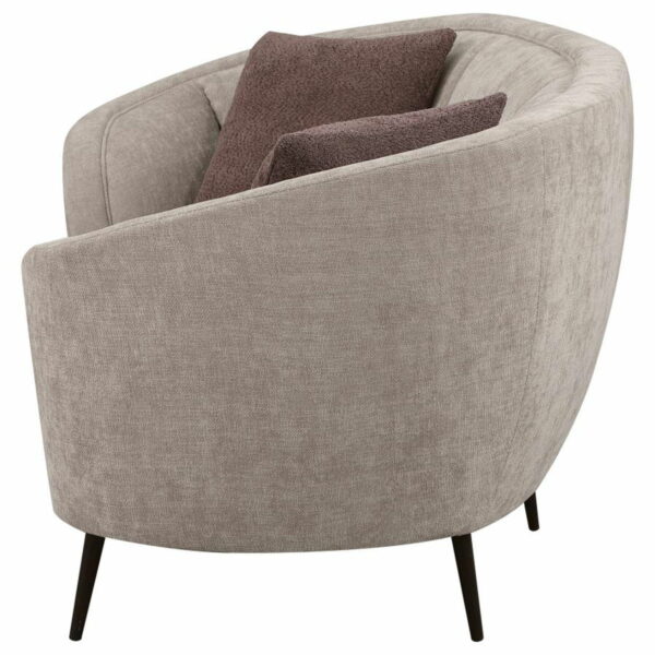 Ellorie - Upholstered Channel Back Curved Loveseat - Beige - Image 10