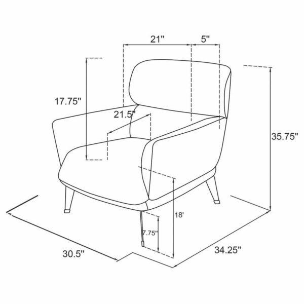 Andrea - Upholstered Crecent Arm Accent Chair - Image 4