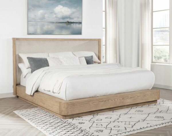 Kailani - 49" California King Wingback Bed - Beige Oak - Image 4