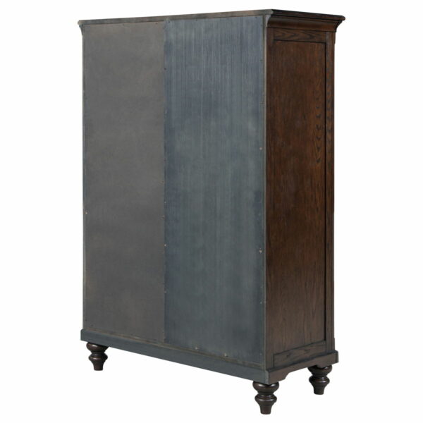 Andover - 6-Drawer Tempered Glass Door Chest - Dark Oak - Image 5