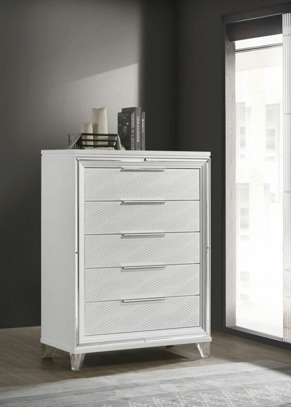 Marmore - 5-Drawer Bedroom Chest Of Drawers - White - Image 8