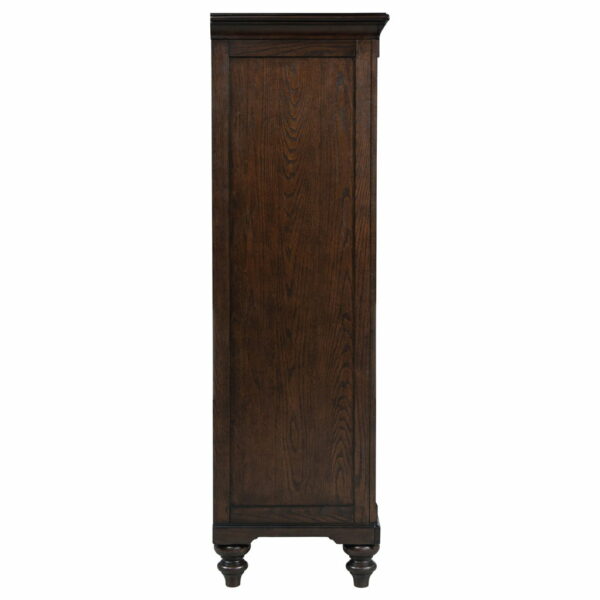 Andover - 6-Drawer Tempered Glass Door Chest - Dark Oak - Image 8