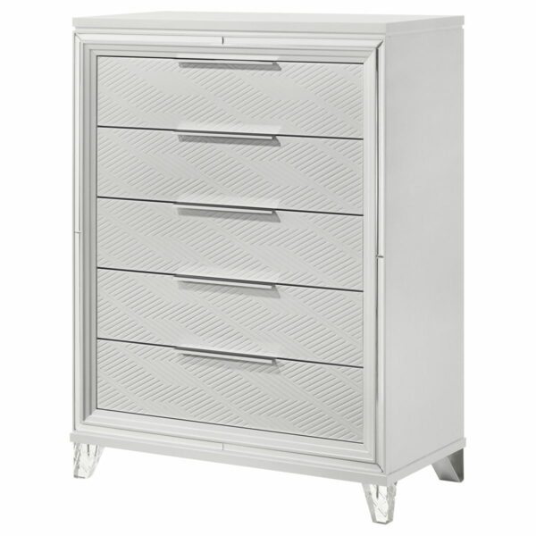 Marmore - 5-Drawer Bedroom Chest Of Drawers - White - Image 13