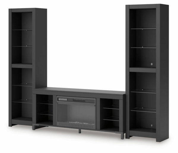 Cayberry - Black - 3-Piece Entertainment Center With Electric Fireplace - Image 9