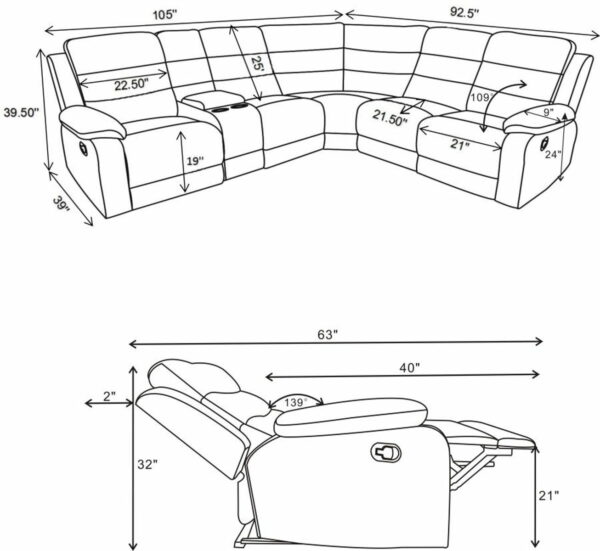 David - Upholstered Reclining Sectional Sofa - Smoke - Image 8