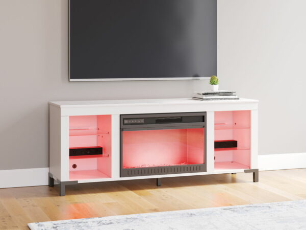 Brollevi - White - TV Stand With Fireplace - Image 4