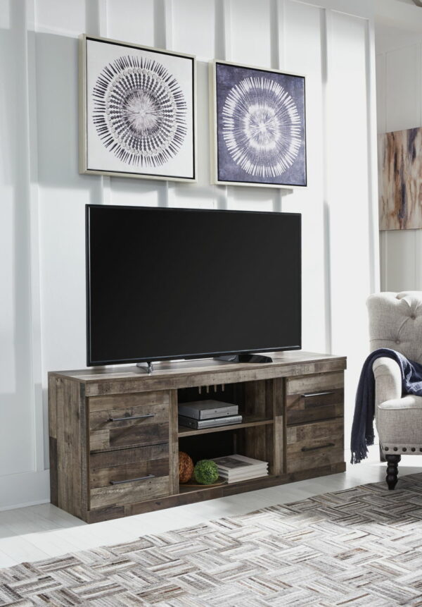 Derekson - Multi Gray - LG TV Stand W/Fireplace Option - Image 2