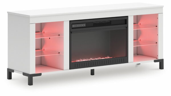 Brollevi - White - TV Stand With Fireplace - Image 2