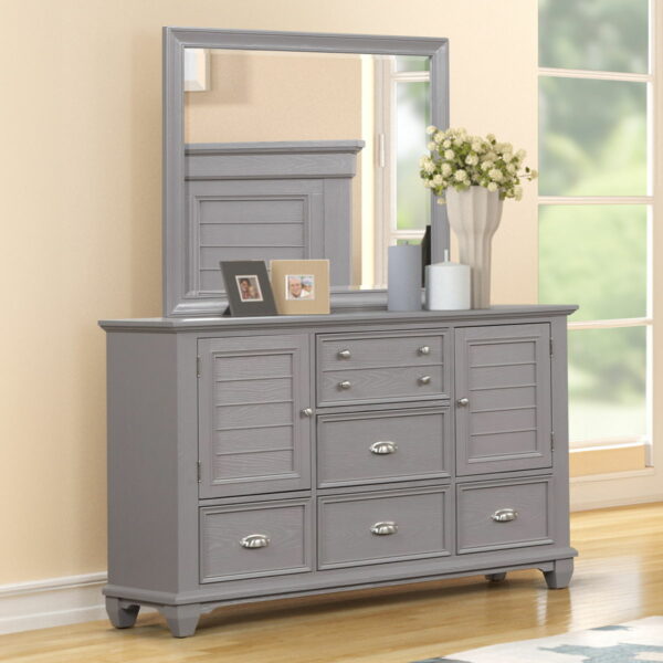 Jamestown - 2 Piece Dresser & Mirror - Gray - Image 6