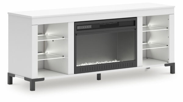 Brollevi - White - TV Stand With Fireplace - Image 3