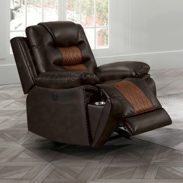 Nikko - Glider Recliner With Power Footrest - Brown - Image 8