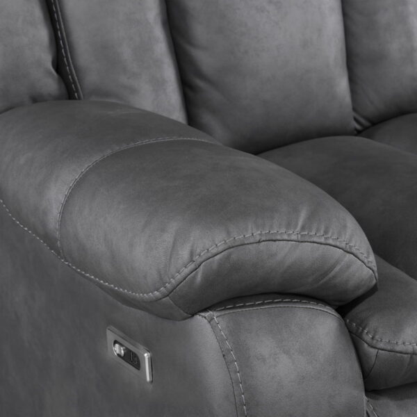 Morello - Console Loveseat With Power Footrest - Gray - Image 6