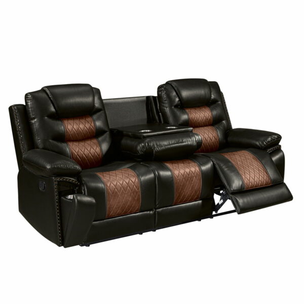 Nikko - Sofa With Dual Recliner - Two Tone Brown - Image 5
